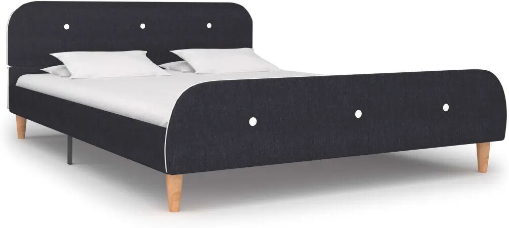 vidaXL Bedframe stof donkergrijs 140x200 cm