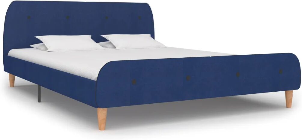 vidaXL Bedframe stof blauw 160x200 cm