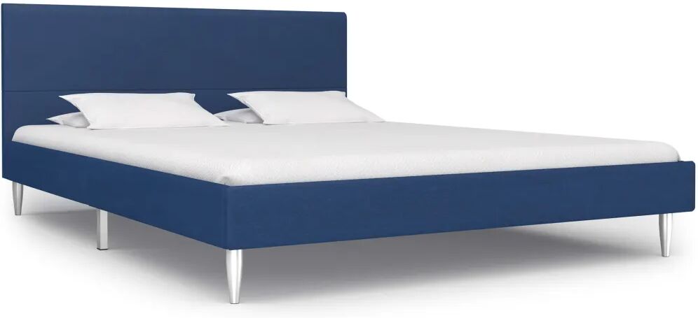 vidaXL Bedframe stof blauw 160x200 cm