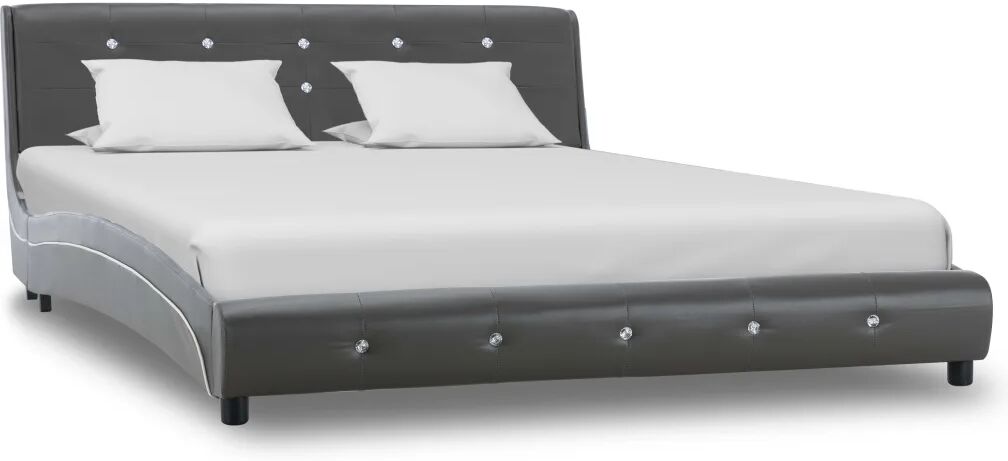 vidaXL Bedframe kunstleer grijs 140x200 cm