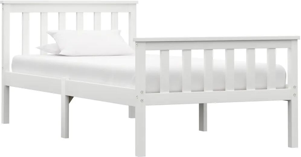 vidaXL Bedframe massief grenenhout wit 90x200 cm