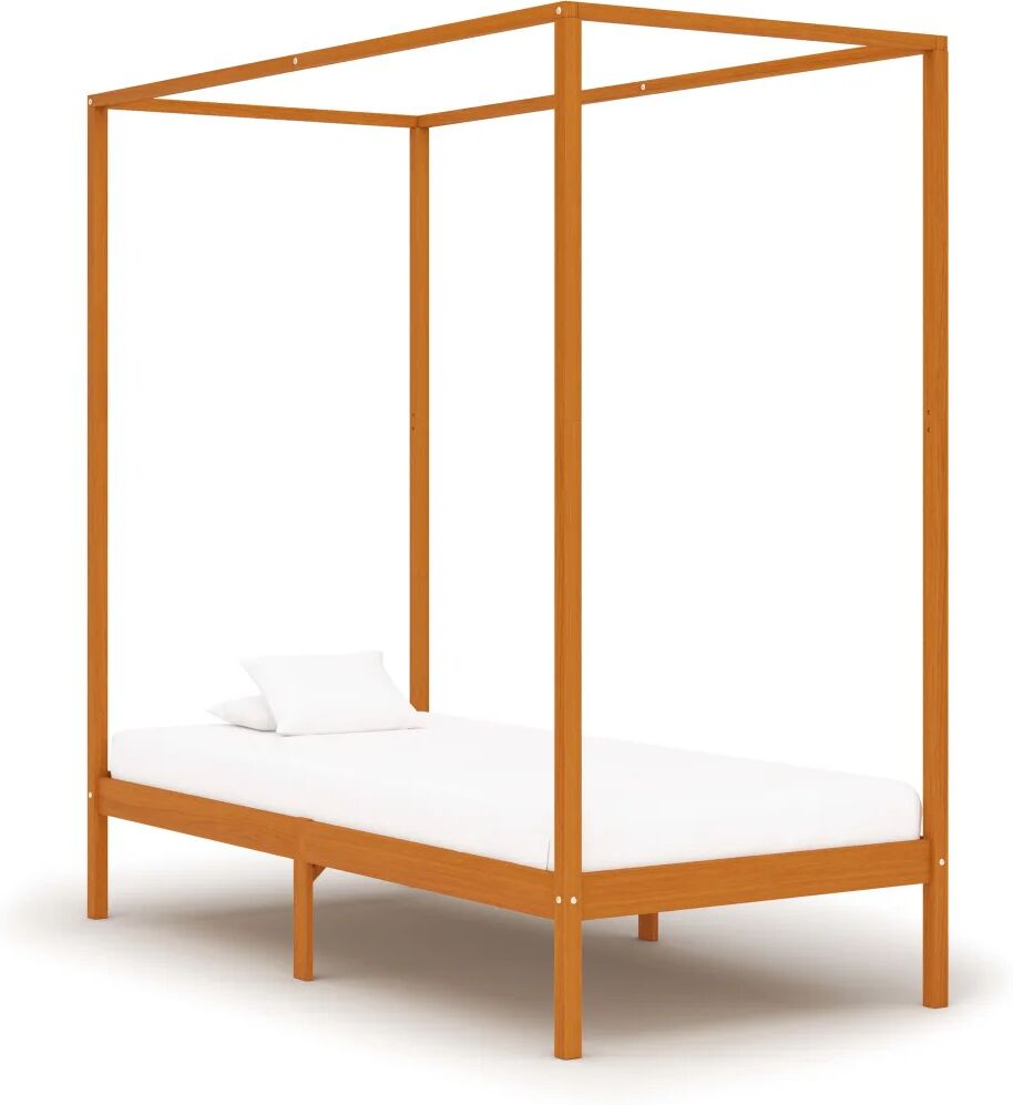 vidaXL Hemelbedframe massief grenenhout honingbruin 100x200 cm