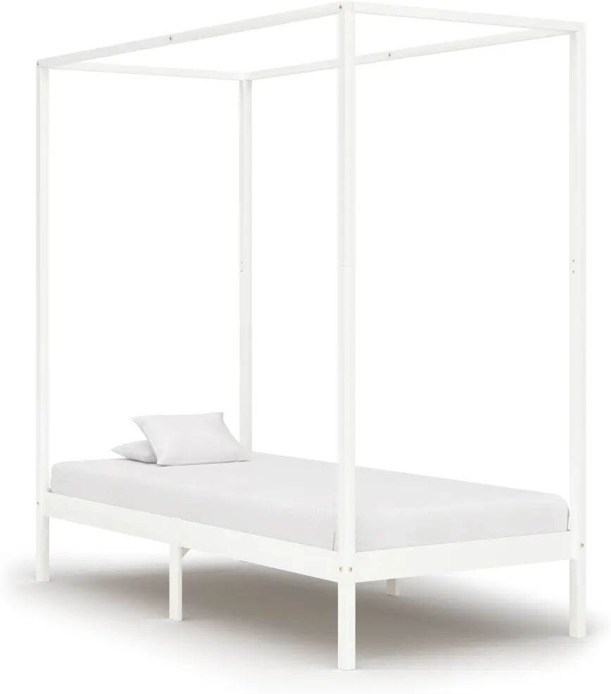 vidaXL Hemelbedframe massief grenenhout wit 100x200 cm