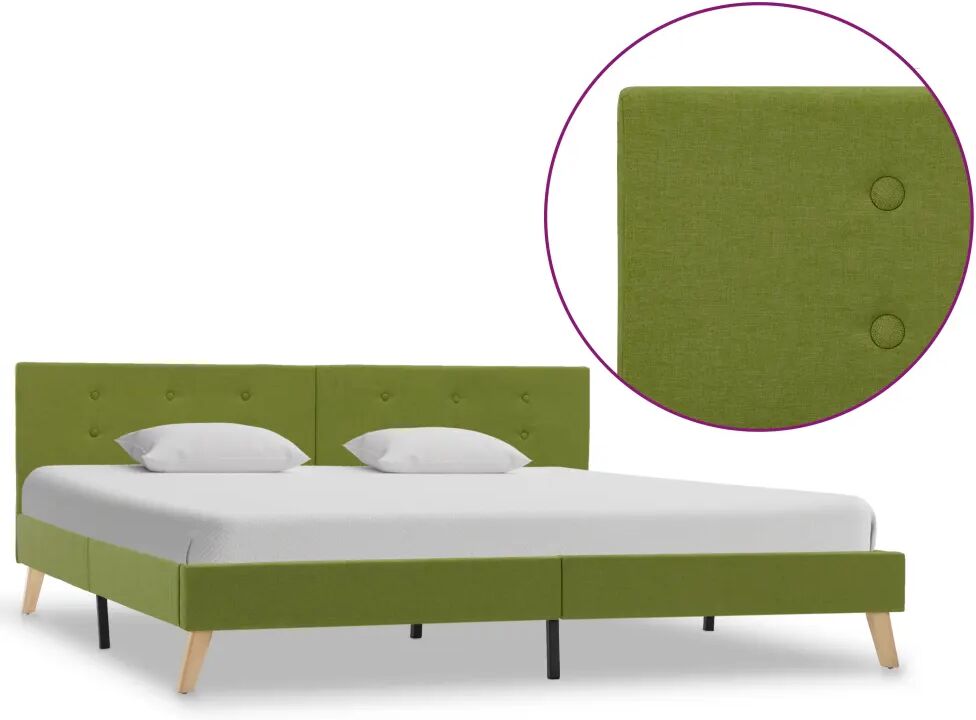 vidaXL Bedframe stof groen 180x200 cm