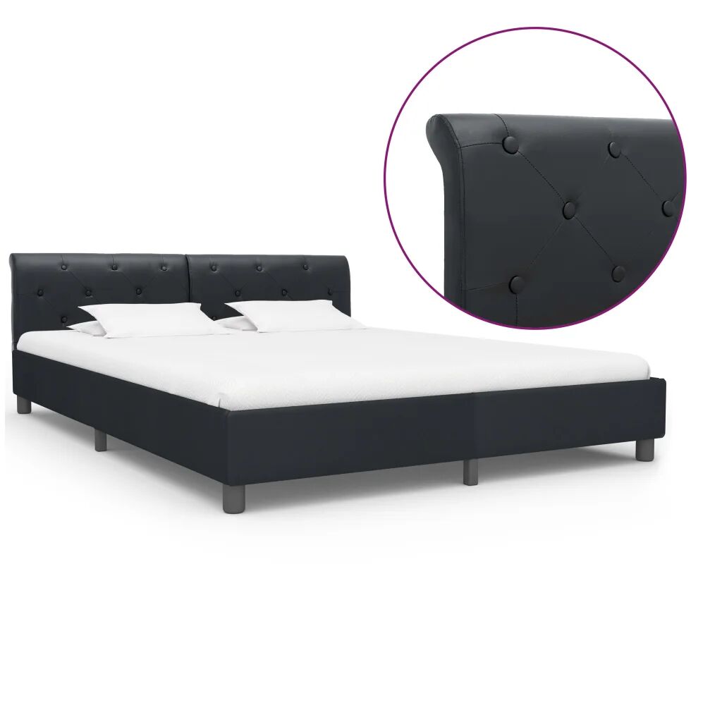 vidaXL Bedframe kunstleer zwart 180x200 cm