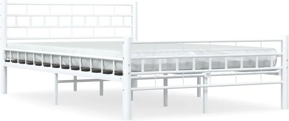 vidaXL Bedframe metaal wit 140x200 cm