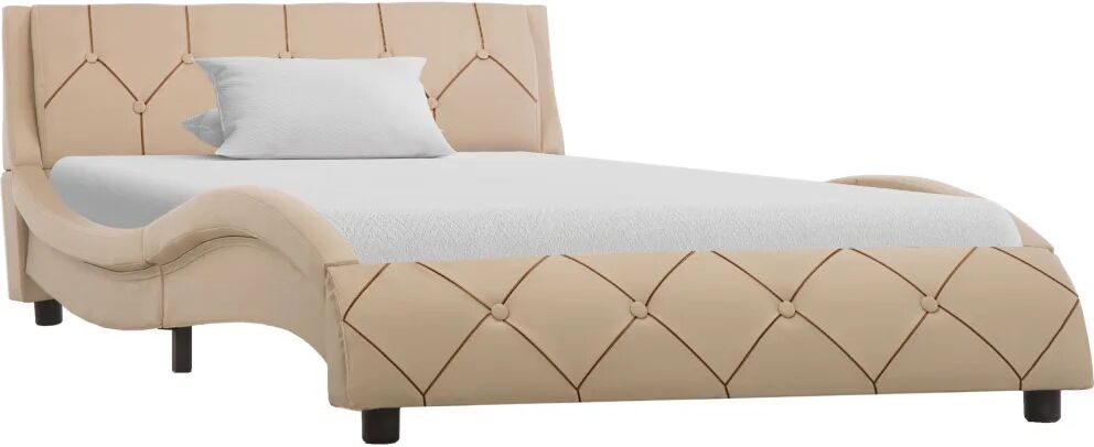 vidaXL Bedframe kunstleer cappuccino 90x200 cm