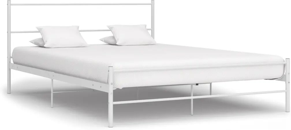 vidaXL Bedframe metaal wit 140x200 cm