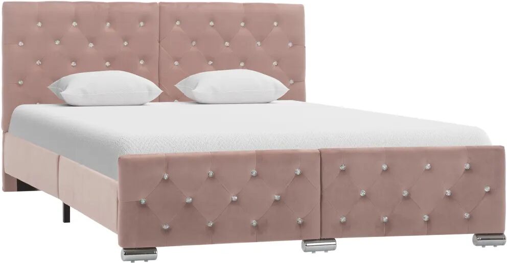 vidaXL Bedframe stof roze 140x200 cm