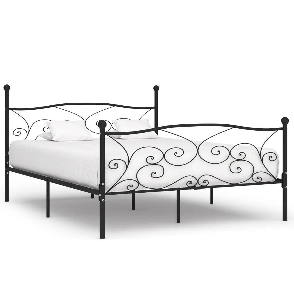 vidaXL Bedframe met lattenbodem metaal zwart 180x200 cm