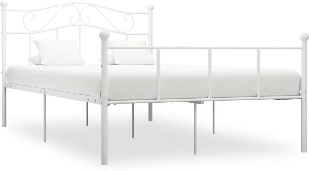 vidaXL Bedframe metaal wit 140x200 cm