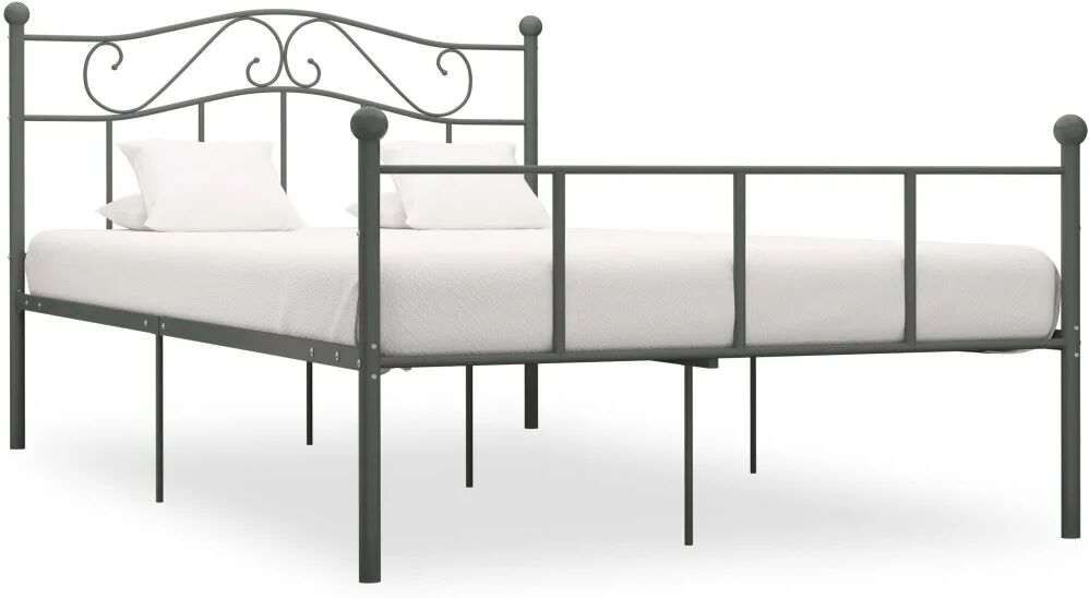 vidaXL Bedframe metaal grijs 120x200 cm