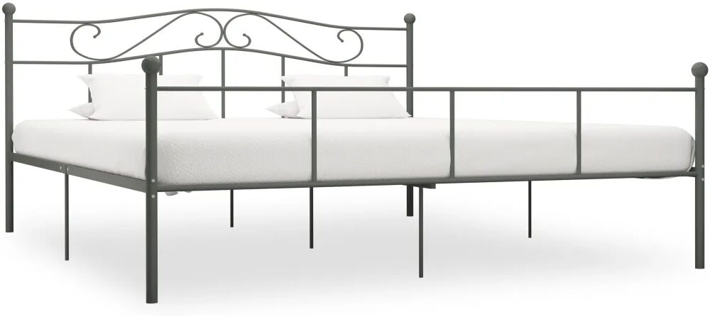 vidaXL Bedframe metaal grijs 180x200 cm