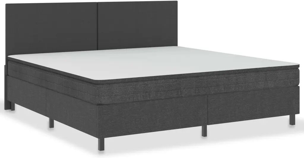 vidaXL Boxspring stof donkergrijs 200x200 cm