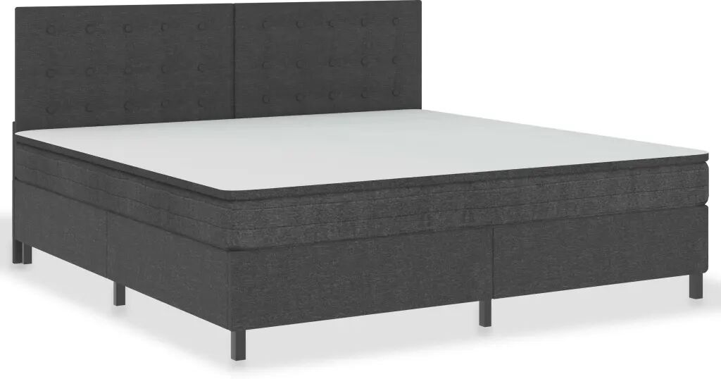 vidaXL Boxspring stof donkergrijs 200x200 cm