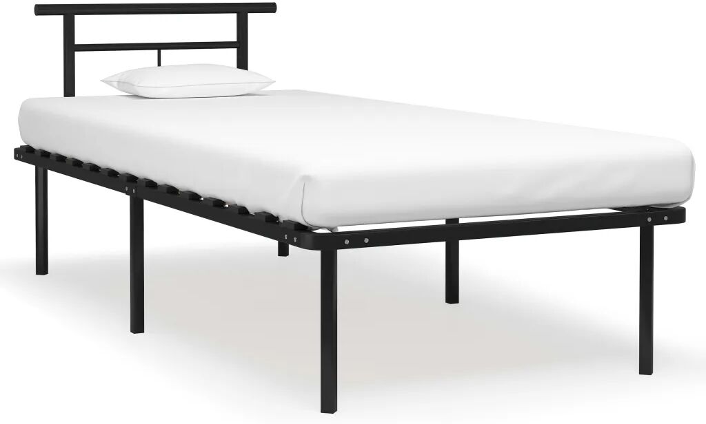 vidaXL Bedframe metaal zwart 90x200 cm