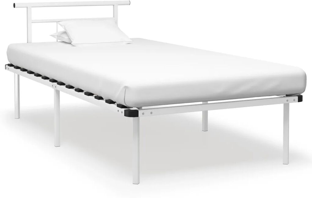 vidaXL Bedframe metaal wit 100x200 cm