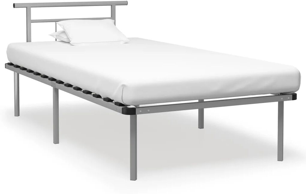 vidaXL Bedframe metaal grijs 100x200 cm