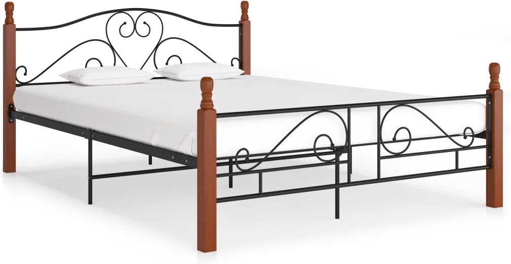 vidaXL Bedframe metaal zwart 160x200 cm