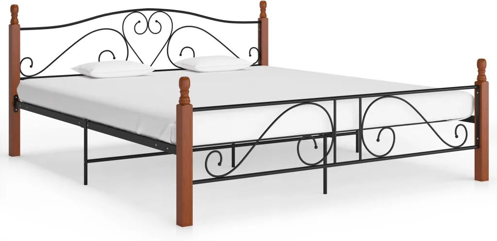 vidaXL Bedframe metaal zwart 180x200 cm