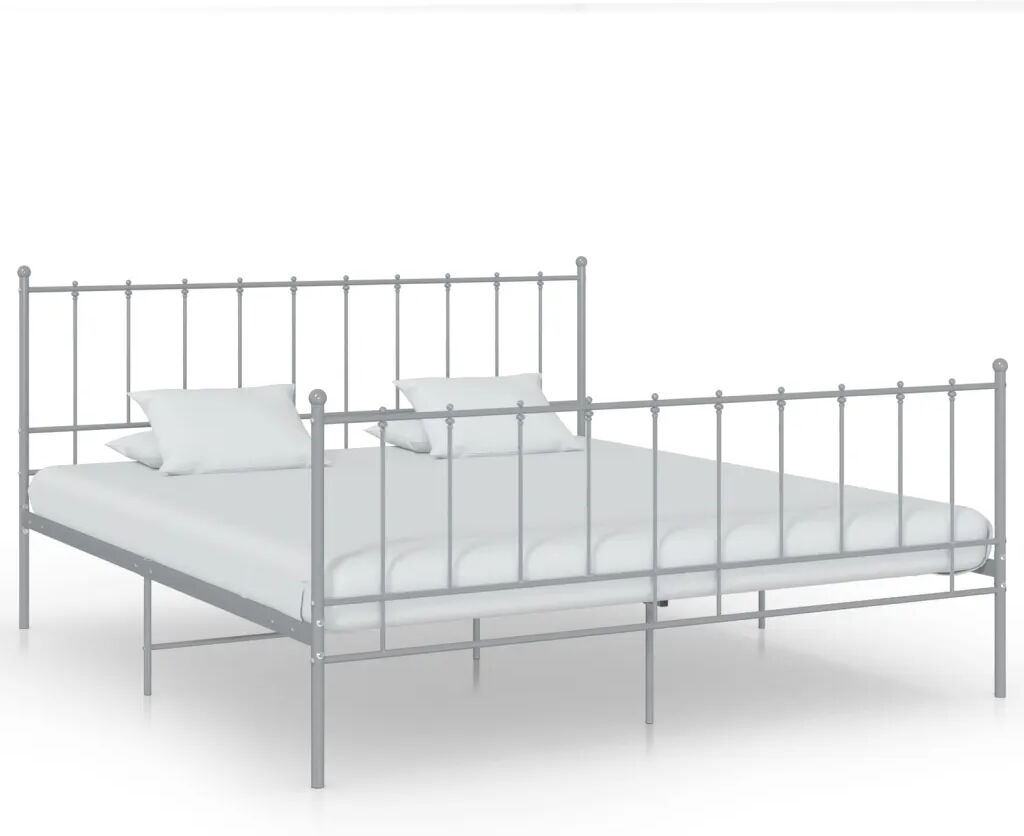 vidaXL Bedframe metaal grijs 160x200 cm