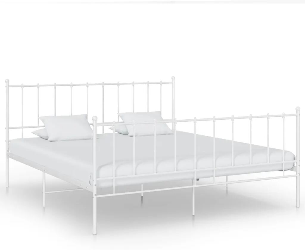 vidaXL Bedframe metaal wit 200x200 cm