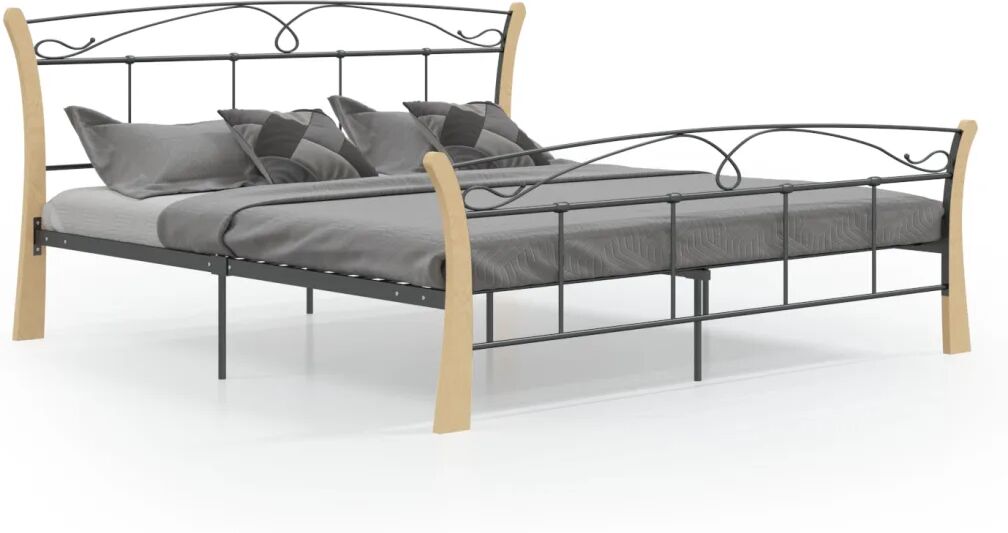 vidaXL Bedframe metaal zwart 180x200 cm