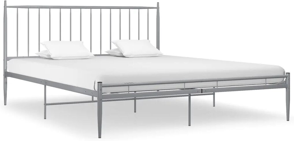 vidaXL Bedframe metaal grijs 200x200 cm