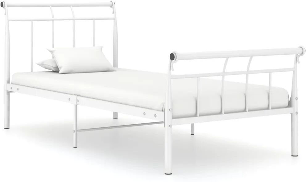 vidaXL Bedframe metaal wit 100x200 cm