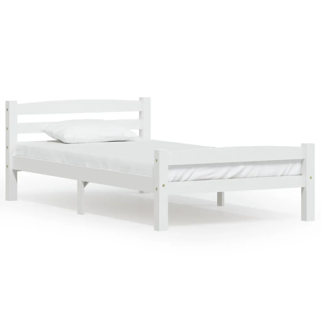 vidaXL Bedframe massief grenenhout wit 90x200 cm