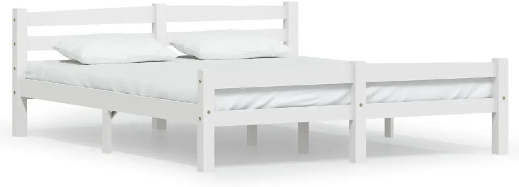 vidaXL Bedframe massief grenenhout wit 160x200 cm