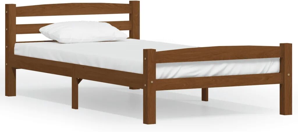 vidaXL Bedframe massief grenenhout honingbruin 90x200 cm