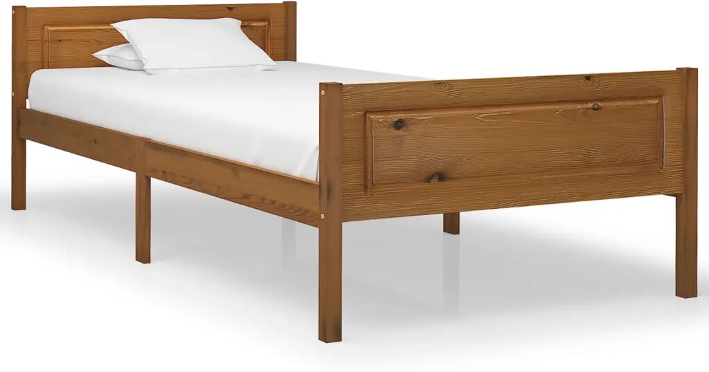 vidaXL Bedframe massief grenenhout honingbruin 100x200 cm