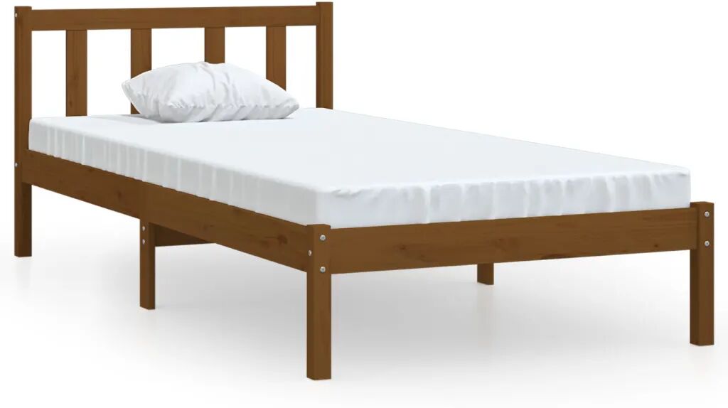 vidaXL Bedframe massief grenenhout honingbruin 100x200 cm