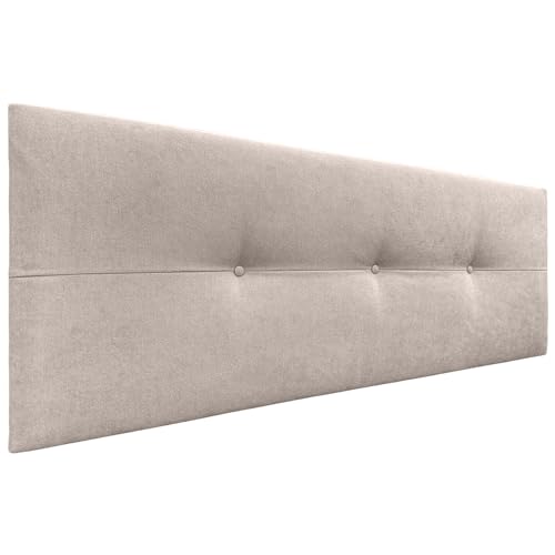 DHOME Hoofdbord van kunstleer of Aqualine Pro-stof, gestoffeerd, luxe bed, beige, stof, 135 cm (120/135/140 cm bedden)