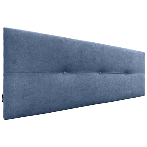 DHOME Hoofdbord van kunstleer of Aqualine Pro-stof, gestoffeerd, luxe bed, blauw, stof, 160 cm (150/160 cm bedden)