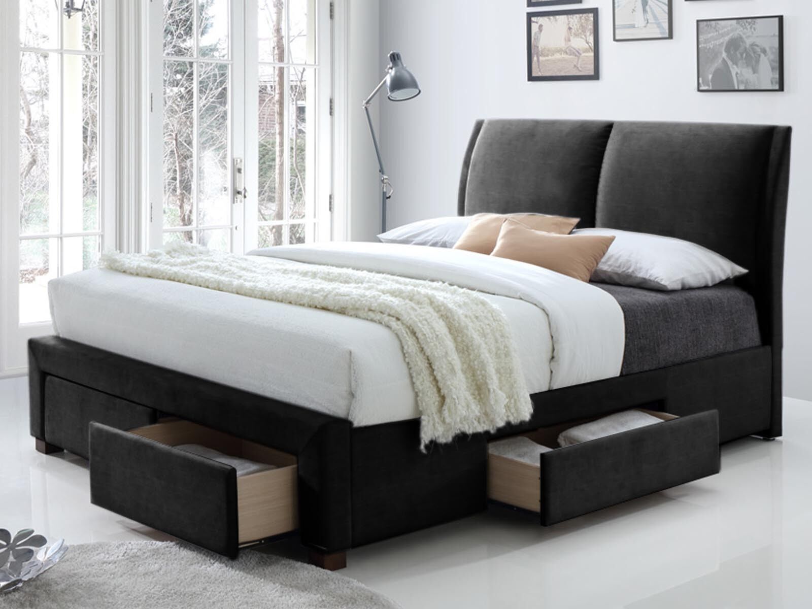 Rousseau Bed Babano 160x200 - zwart