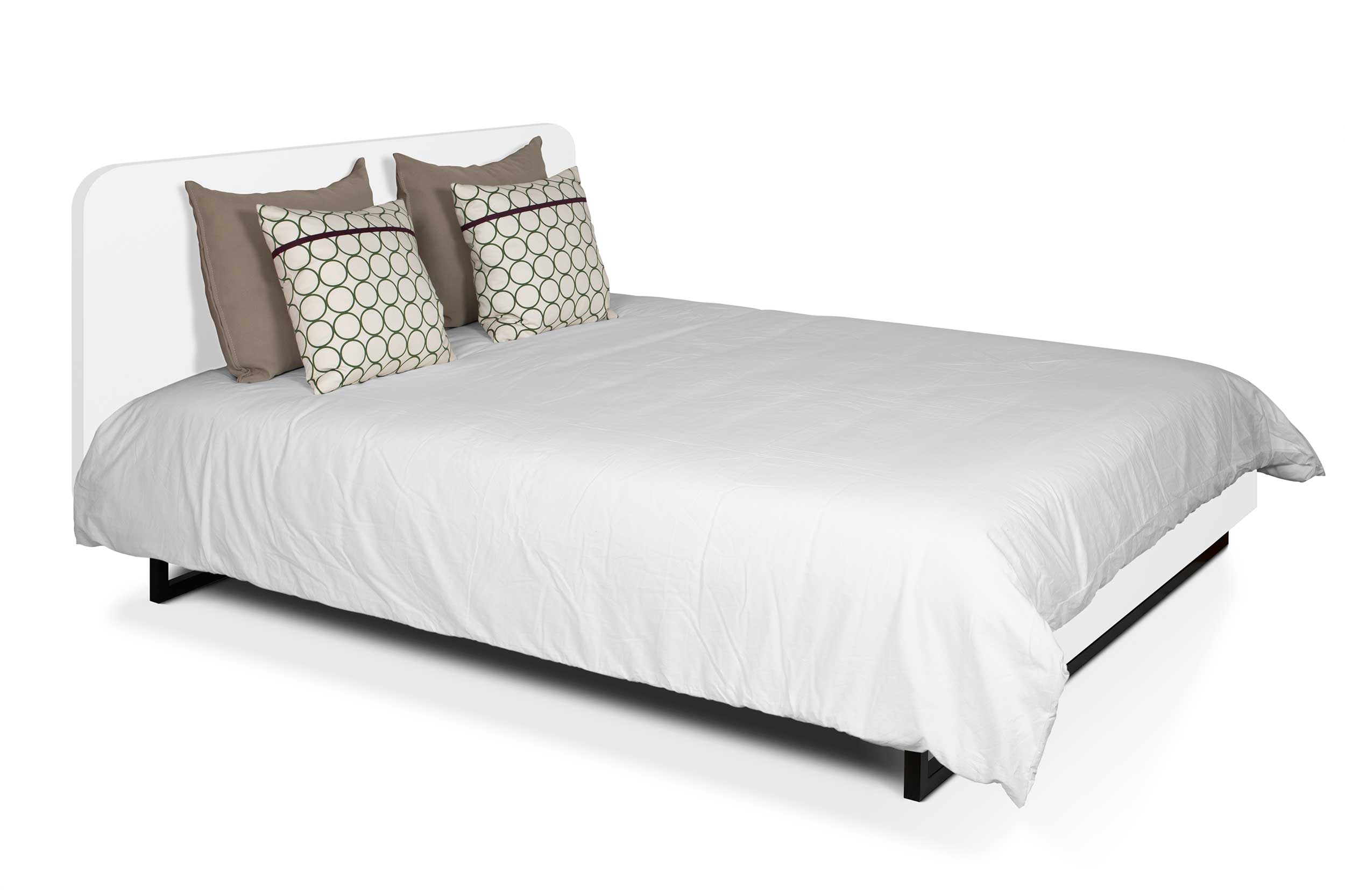 TemaHome Bed Mara 160x200 met metalen pootjes & afgerond hoofdbord - wit