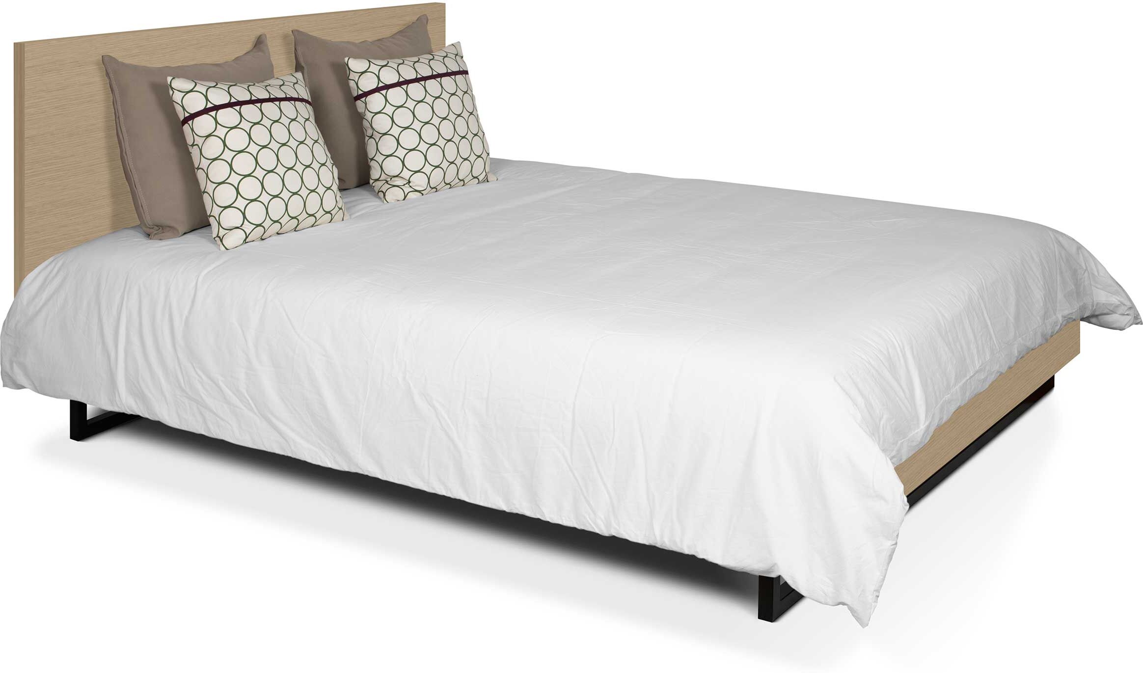 TemaHome Bed Mara 180x200 met metalen pootjes & rechthoekig hoofdbord - eik