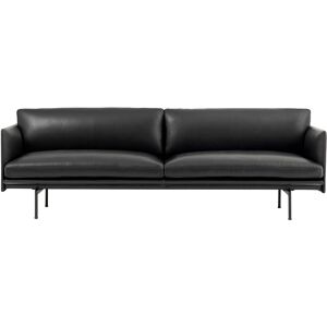 Muuto Outline 3-Seater / Black Base Refine Leather Black