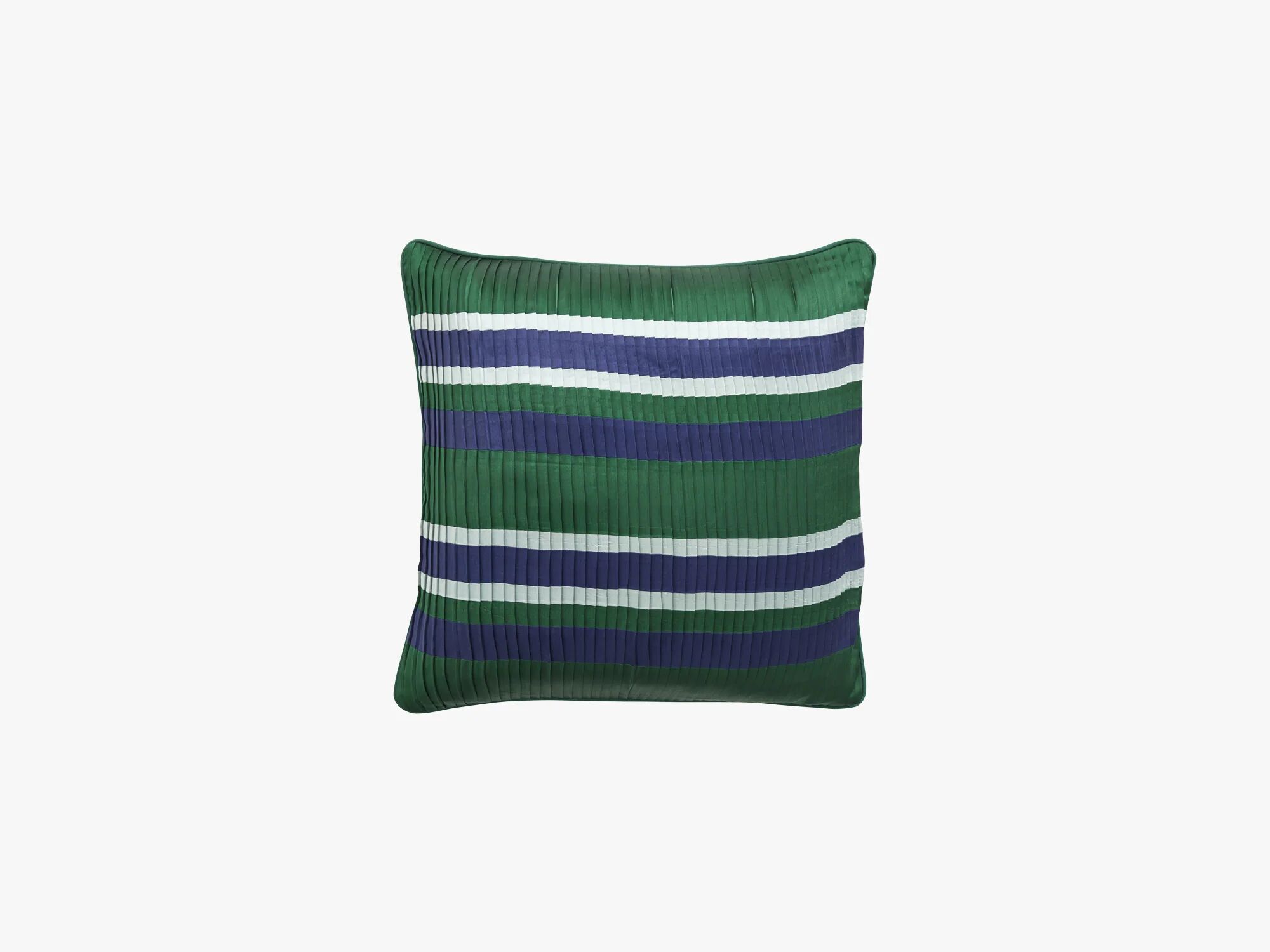 Nordal Plissert pute - striper, grønn / marineblå