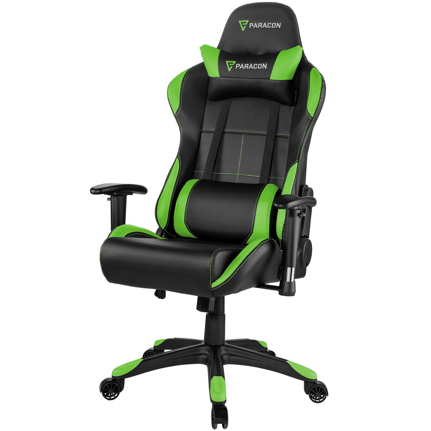 Paracon Rogue gamer stol inkl. Pute til nakke og lend grønn.