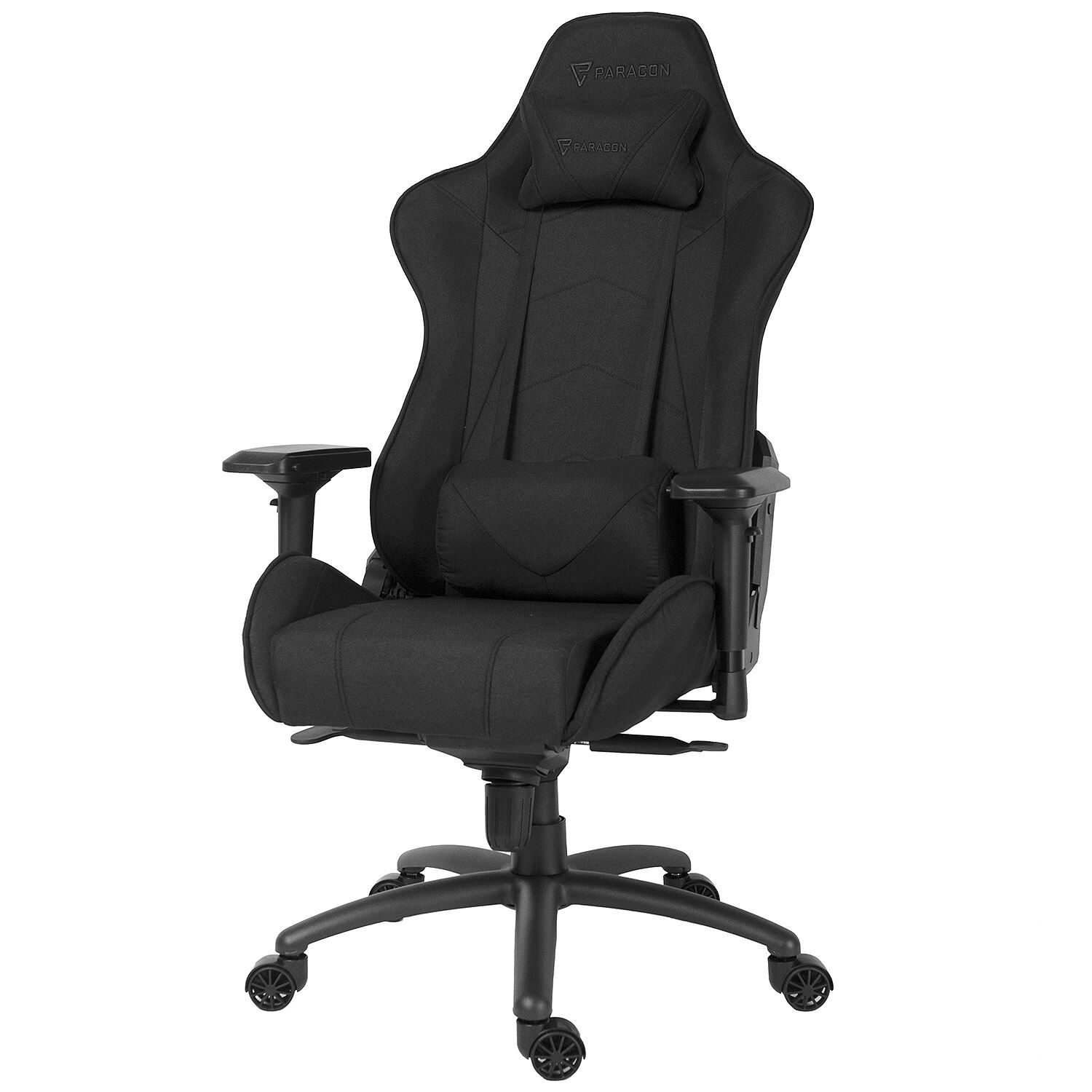 Paracon Knight Pro gamer stol inkl. Pute til nakke og lend svart.