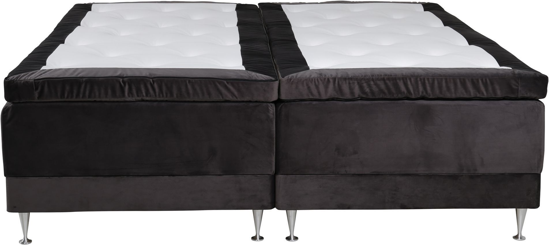 Venture Design Vansbro 5-zoner Elevationsseng Fast/Fast, Mørkegrå Velour, 180x200   Unoliving