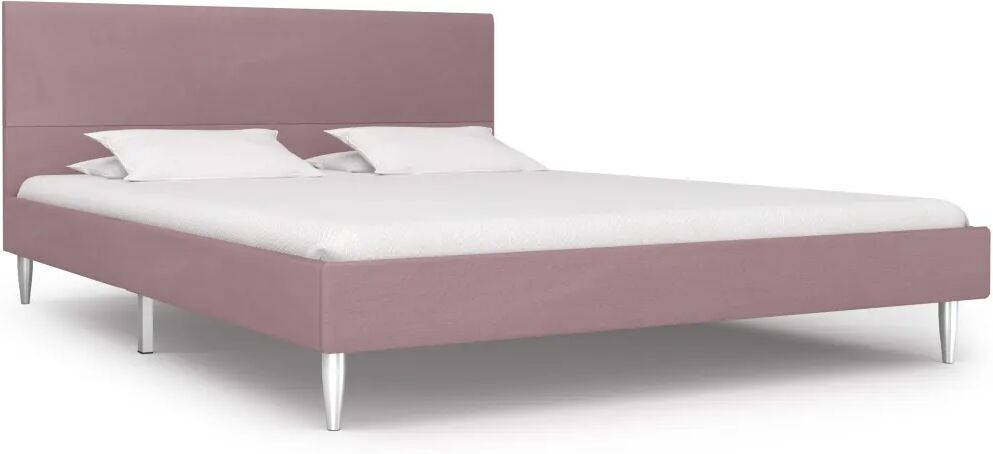 vidaXL Sengeramme rosa stoff135x190  cm