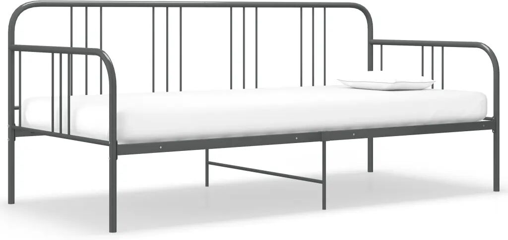 vidaXL Ramme til sovesofa grå metall 90x200 cm