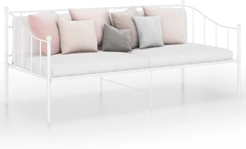 vidaXL Ramme til sovesofa hvit metall 90x200 cm