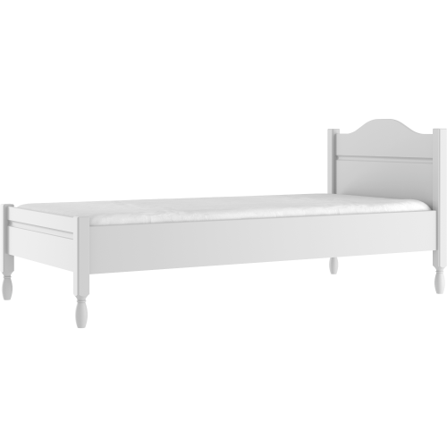 B-I Białe eleganckie łóżeczko dziecięce z dekoracyjnymi nóżkami