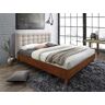 Vente-unique Cama FRANCESCO - 180x200 - Tecido bege