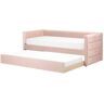 Beliani Cama dupla glamorosa Chavonne de Poliéster Rosa 192x218x80